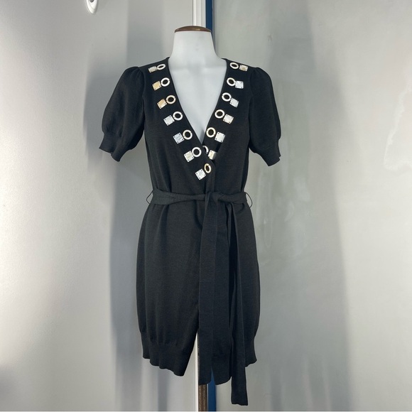 Twelve by twelve Black Sweater Cardigan/SSLV.  Women Size Small - Picture 1 of 12